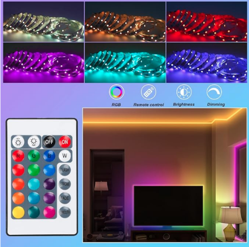 סט בקר RGB עם 5 מטרים לדים מוגני מים 