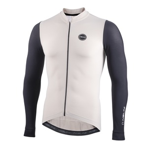 חולצה ארוכה לרכיבת אופניים לגברים SOFT WRAP JERSEY  שחור-ב