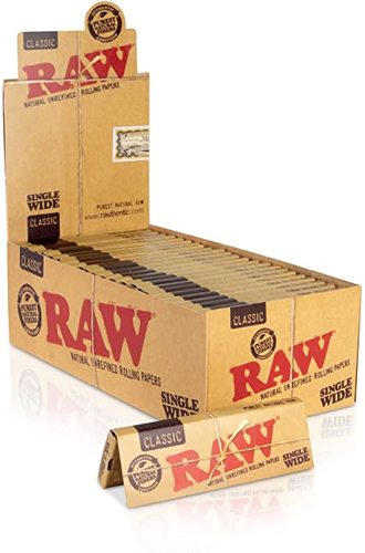ניירות גלגול RAW קלאסי סמול בלי פילטר 50 יחידות