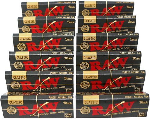 ניירות גלגול BLACK RAW מדיום סייז קלאסי – פאקט 24 יחידות
