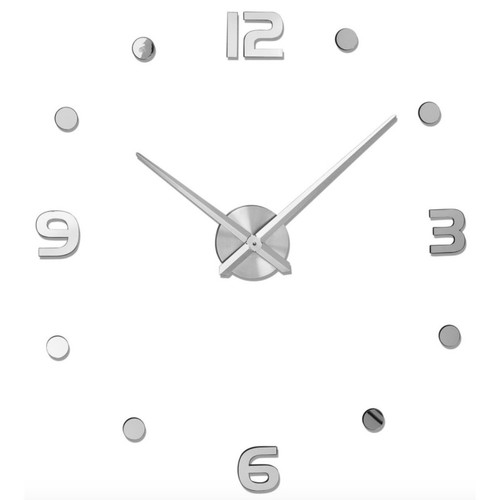 שעון קיר מדבקה - כיתוב לבן