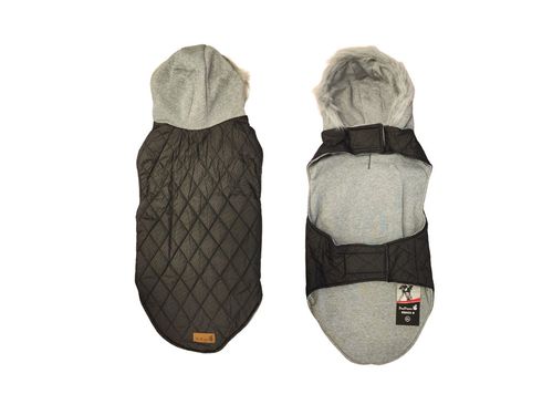 מעיל שחור וניס עם כובע XS/S/M//L/XL