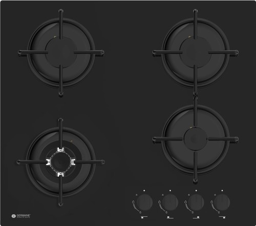 כיריים גז 4 להבות זכוכית שחורה Germaine GER-HOB-4-ZONE-GLB