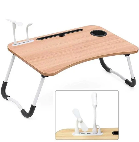 שולחן מתקפל למחשב נייד עם USB ואביזרים