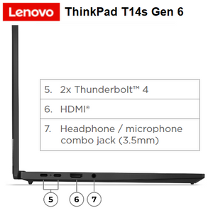 מחשב נייד Lenovo ThinkPad T14s Gen6 Snapdragon 14"-TOUCH-X1E-32GB-1TB-5G-W11p