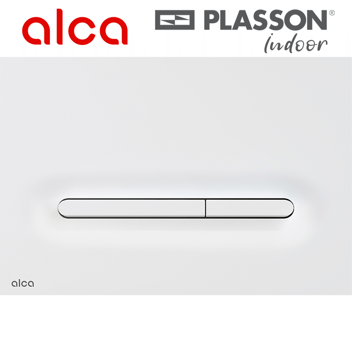לחצן ניאגרה סמויה | לבן מט | אלקה ALCA | LINKA | 50300200