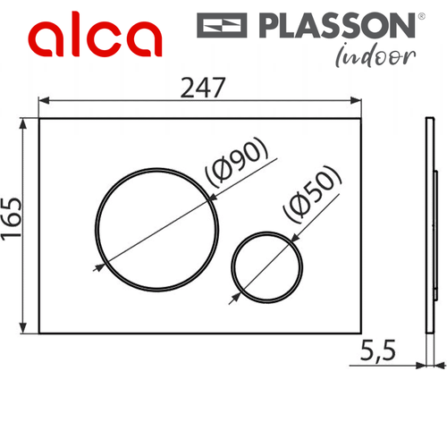 לחצן ניאגרה סמויה | ניקל מט | אלקה ALCA | סדרה 670 | 50300057