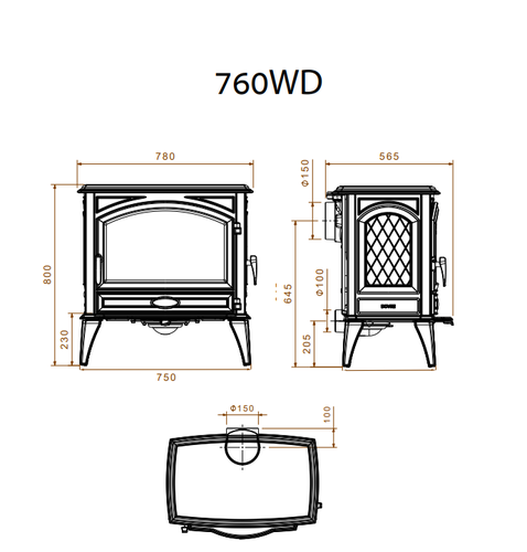 קמין עץ Dovre 760