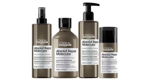 Absolut Repair Molecular אבסולוט ריפייר מולקולר מבית לוריאל LOREAL סדרת הטיפול המקצועית לתיקון ושיקום המבנה המולקולרי של השערה. 