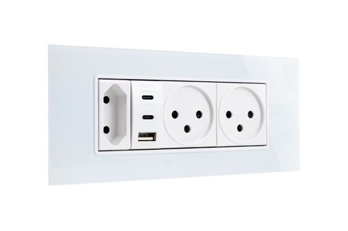  מסגרת זכוכית מרחפת לבנה SLIM 6M תואמת לסדרת NISKO SMART 