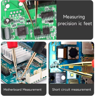סט פרוב SMD איכותי עם קצוות מתברגים, דקים במיוחד וקשיחים.  1000V/20A