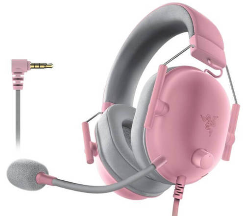 אוזניות למחשב Razer BlackShark V2  X ורוד, ורודות לבנות, גיימירית, גיימיריות