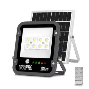 פנס הצפה + עבודה, נטען סולארי שחור 1000 לומנים IP65 אור חם LifePO4 מקצועי יורולוקס