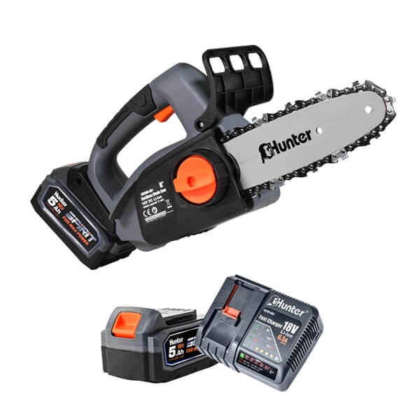 סט מסור שרשרת נטען "8 18V עם סוללה 5.0AH ומטען מהיר האנטר Hunter