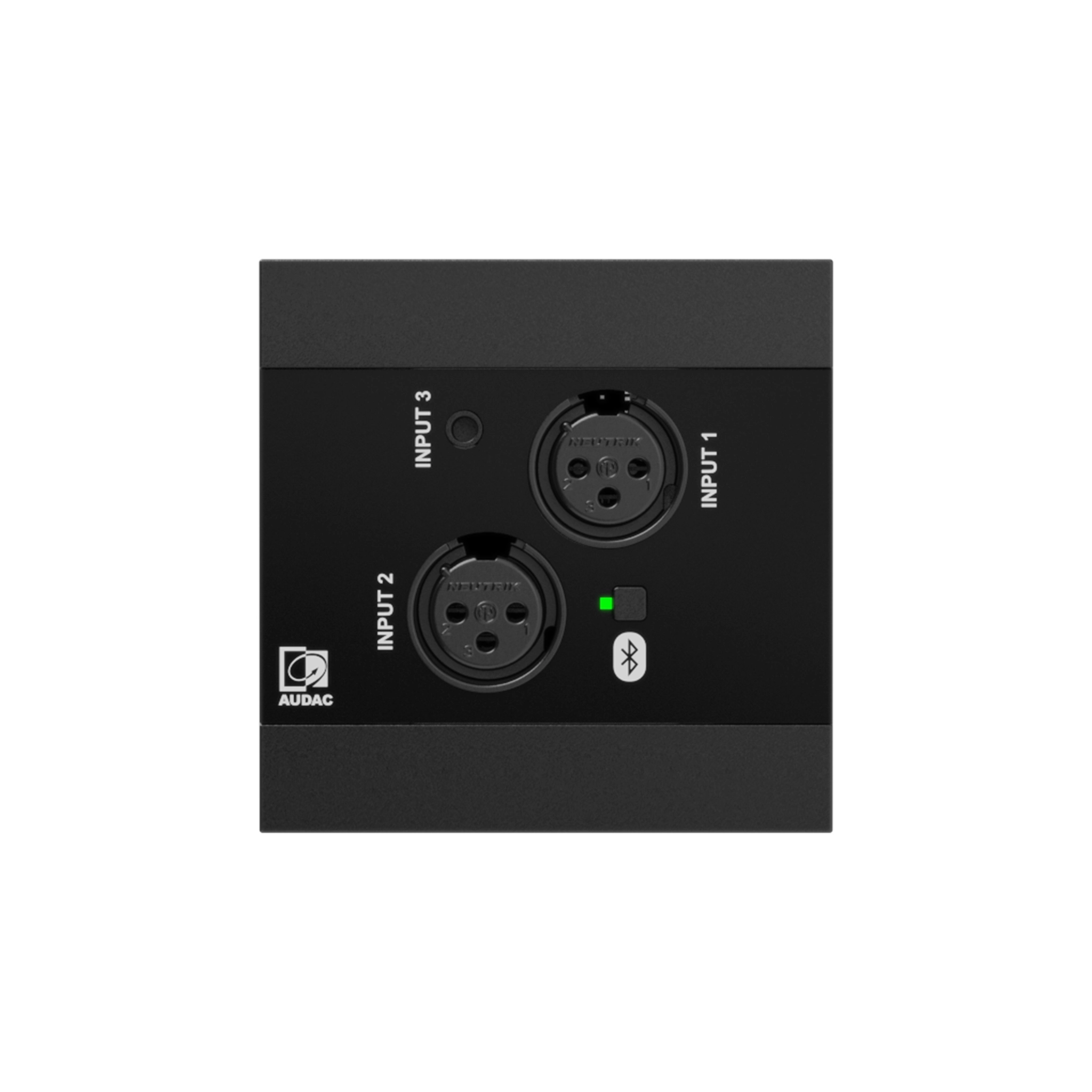פאנל כניסה לרשת - 2 XLR + שקע 3.5 מ"מ + BT (4 CH) גרסה שחורה AUDAC NWP320/B