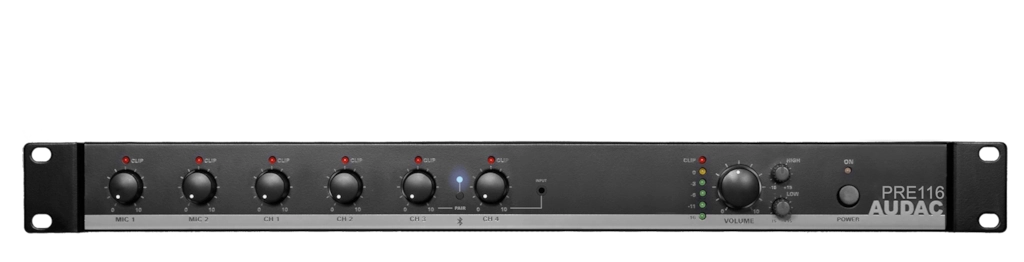 מיקסר התקנות סטריאו 6 ערוצים AUDAC PRE116