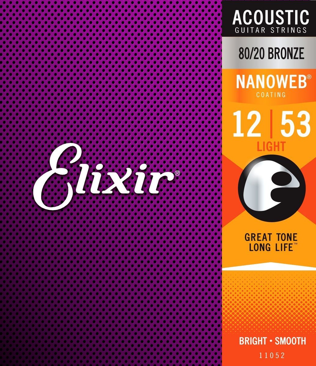 סט מיתרים לאקוסטית ELIXIR NANOWEB Bronze 0.12