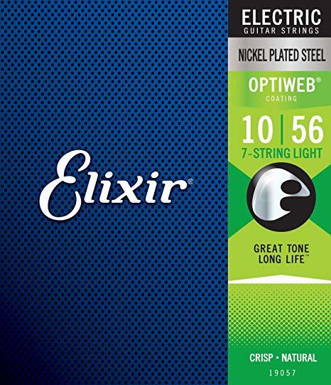 סט 7 מיתרים לחשמלית ELIXIR OPTIWEB 0.10-0.56