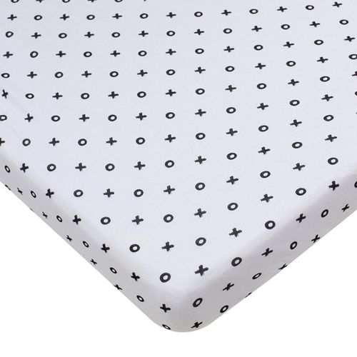 סדין למיטת תינוק/מעבר 100% כותנה טריקו - לבן X O