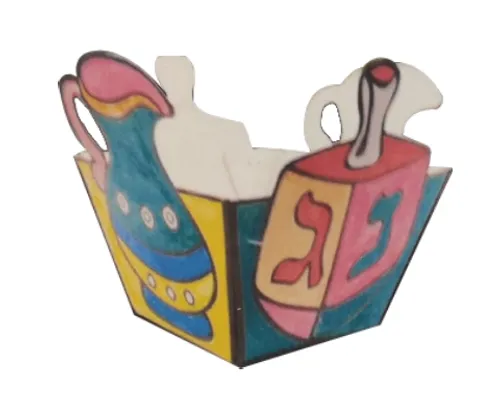 קופסה מעוטרת סביבונים וכדים לצביעה - 36 יח'