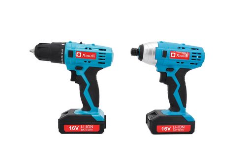 KO-1660LS סט מברגת אימפקט + מבגרת גיר ליתיום 16V