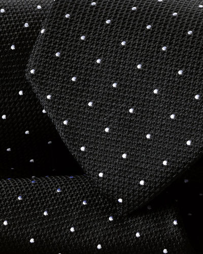 עניבה דוחה כתמים Spot Silk Tie - Black- Stain Resistant