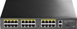 HUB CUDY 24 PORT 10/100M POE+SWITCH+ GIGABITX2  200W הספק UPLINK SFPX1 1026PS1-IL רכזת רשת 