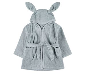 חלוק רחצה עם כובע 100% כותנה - כחול (S)