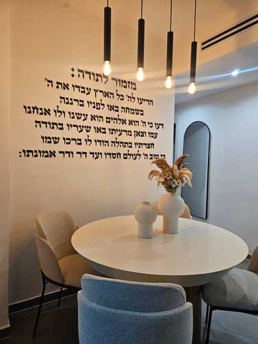 שלט מזמור לתודה באותיות לרוחב בעיצוב ייחודי המתאים לבית, למשרד ולעסק