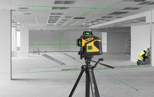 סט פלס לייזר ירוק 360 מעלות במזוודה PREXISO PLC3-360G