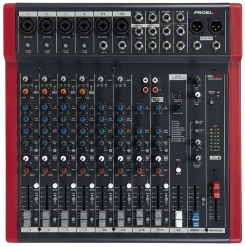 מיקסר 12 ערוצים + אפקטים Proel MQ12USB