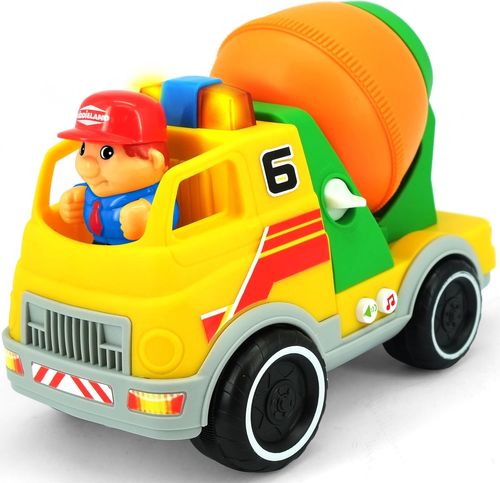 משאית מערבל בטון עם אורות וצלילים - צעצוע רכב בנייה ממונע