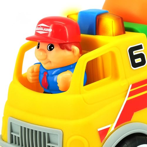משאית מערבל בטון עם אורות וצלילים - צעצוע רכב בנייה ממונע