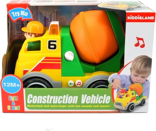 משאית מערבל בטון עם אורות וצלילים - צעצוע רכב בנייה ממונע