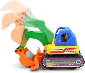 משאית בולדוזר מחפרון אורות וצלילים - צעצוע רכב בנייה ממונע