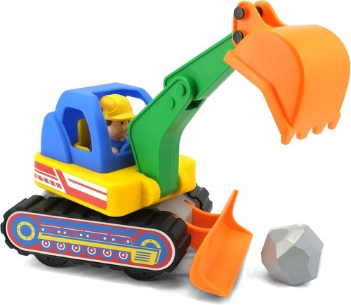 משאית בולדוזר מחפרון אורות וצלילים - צעצוע רכב בנייה ממונע
