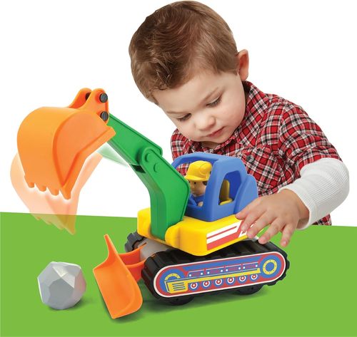 משאית בולדוזר מחפרון אורות וצלילים - צעצוע רכב בנייה ממונע