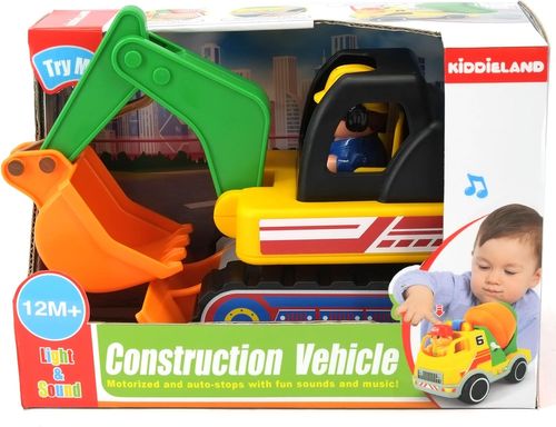 משאית בולדוזר מחפרון אורות וצלילים - צעצוע רכב בנייה ממונע