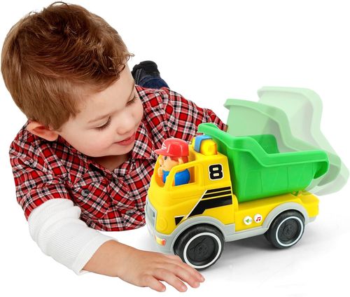 משאית עם אורות וצלילים - צעצוע רכב בנייה ממונע