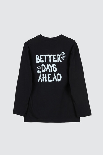 חולצה עם שרוולים ארוכים BETTER DAYS- שחור מידות 4-12