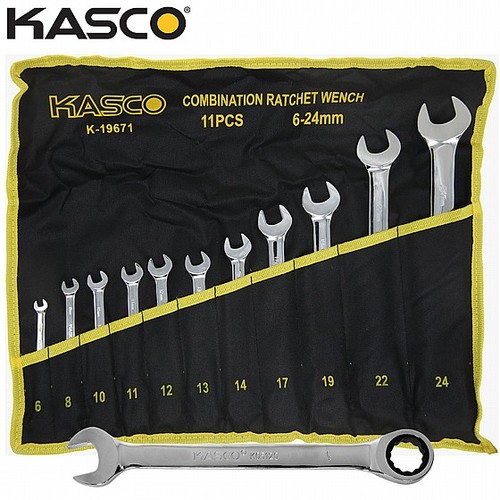 סט 11 מפתחות רינג רצ׳ט פתוח מ״מ CR-V – KASCO K19671