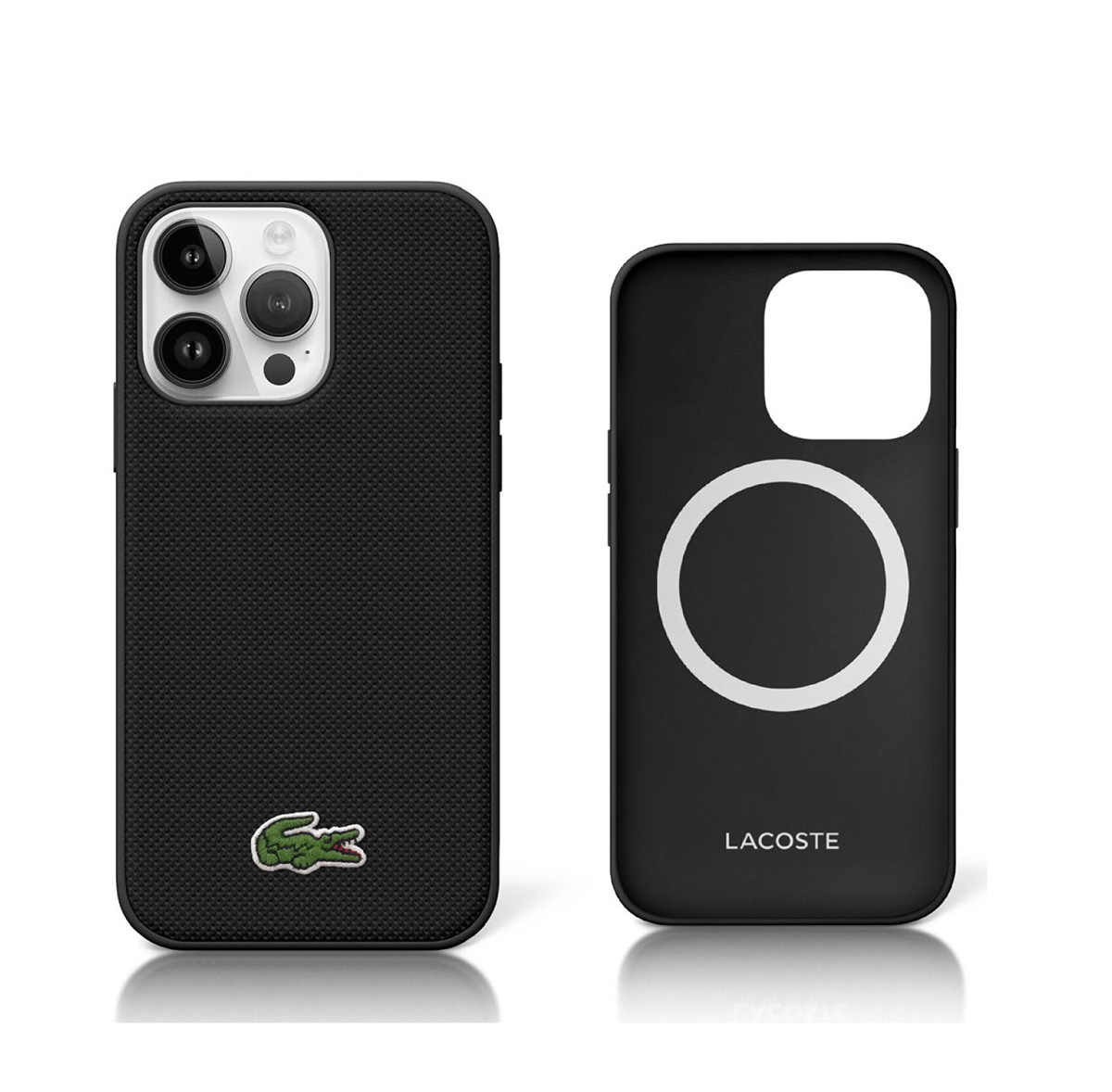 LACOSTE Magsafe Iconic Petit Pique iPhone 16 Pro Max Black