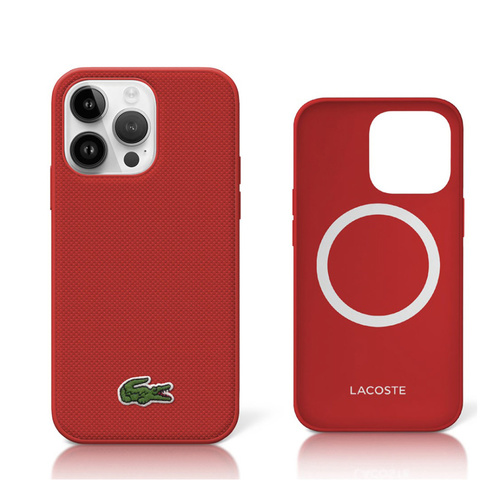 LACOSTE Magsafe Iconic Petit Pique iPhone 16 Pro Max Red