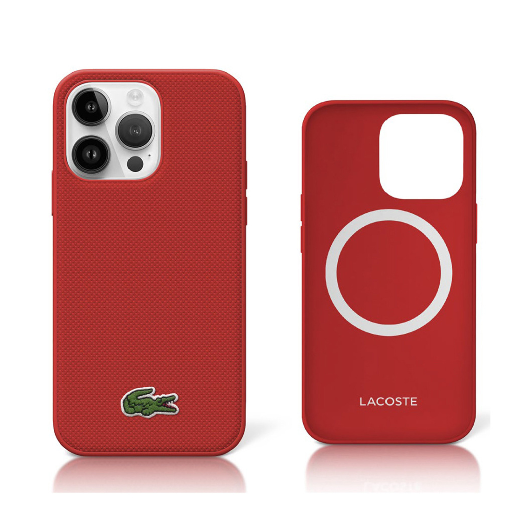 LACOSTE Magsafe Iconic Petit Pique iPhone 16 Pro Max Red