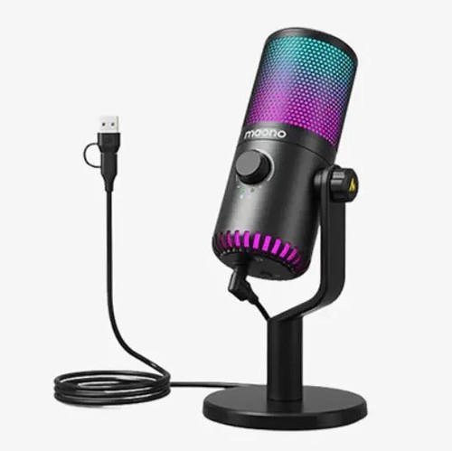 Maono DM30RGB מיקרופון גיימינג שולחני עם תאורת RGB ויציאת אוזניות