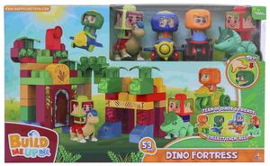 מארז הרכבה לפעוטות -מצודת דינוזאורים גדולה 53 חלקים לבניה Build me Up