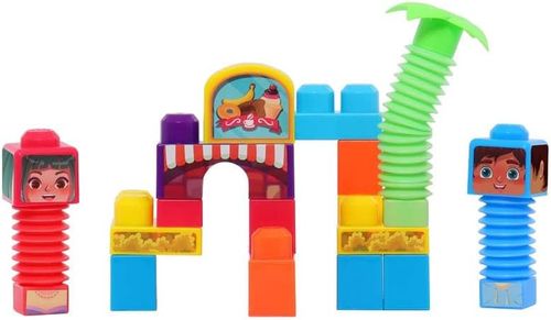 מארז הרכבה לפעוטות - עיר 21 חלקים לבניה Build me Up עם 3 לבנים גמישות
