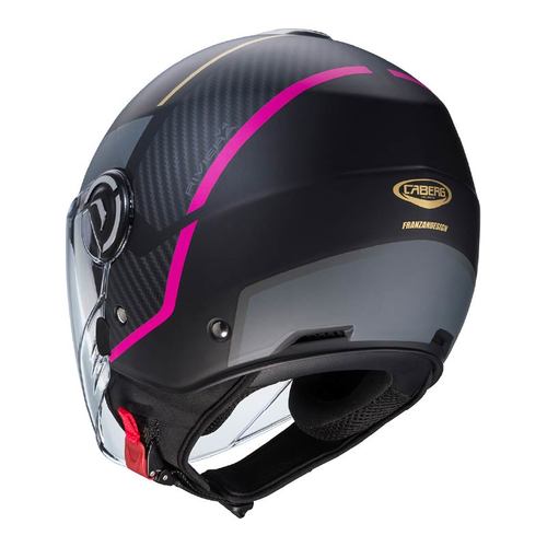 קסדת 3/4 קאברג ריבירה שחור\ורוד CABERG RIVIERA V4 X