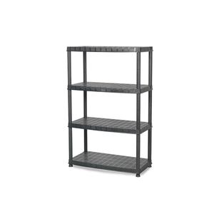 כוננית פלסטיק 4 מדפים 18"  DELUXE צבע שחור רהם - תוצרת ישראל 