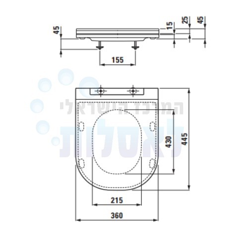 LAUFEN Basal Mio | מושב אסלה לאופן טריקה שקטה | לבן H8917160000241